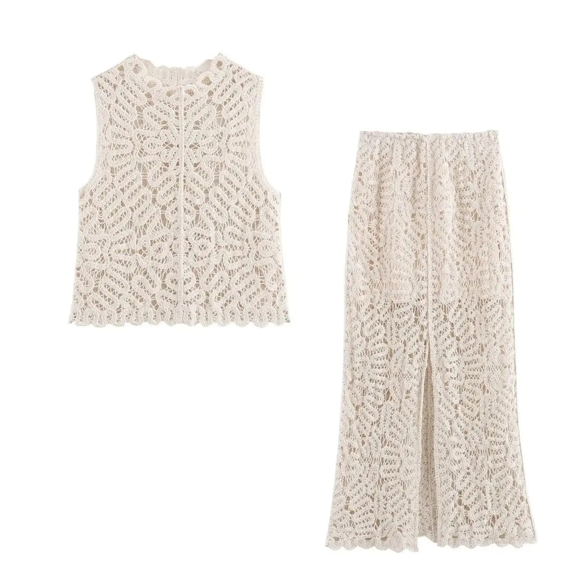 Set in Beige - Weste & Rock