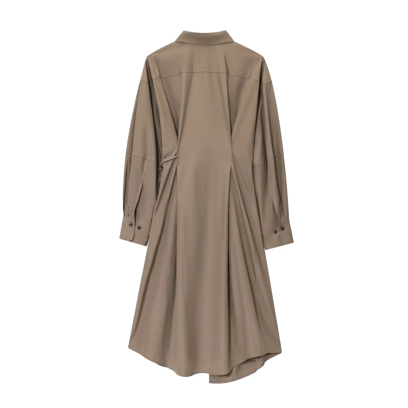 Khaki Flow Shirt Dress