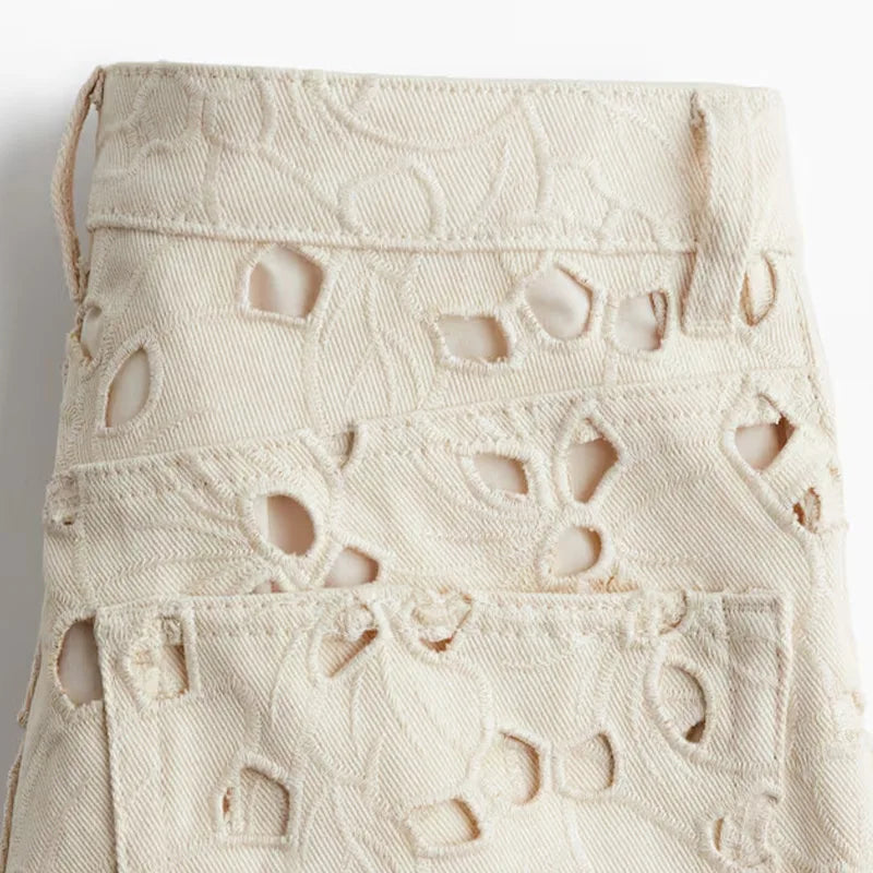 Flora Cut Wide Leg Denim