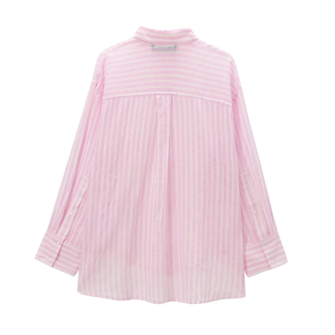 Gestreiftes Hemd & Shorts Set in Rosa