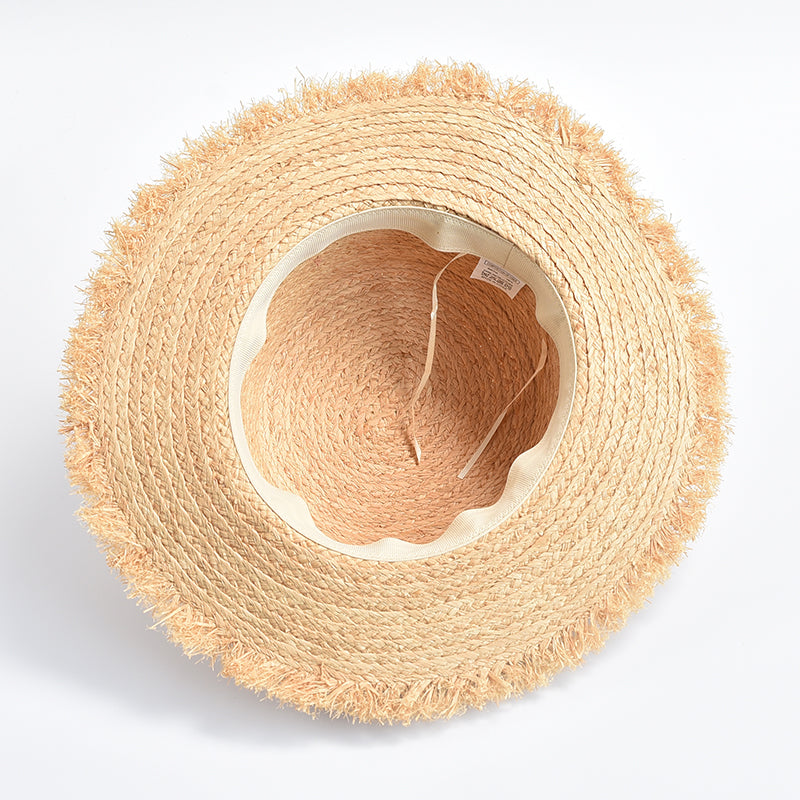 Strohhut mit Fransenrand &amp; M-Emblem