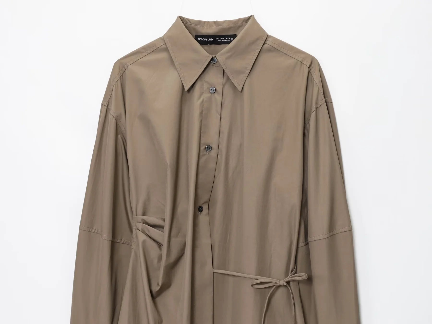 Khaki Flow Shirt Dress