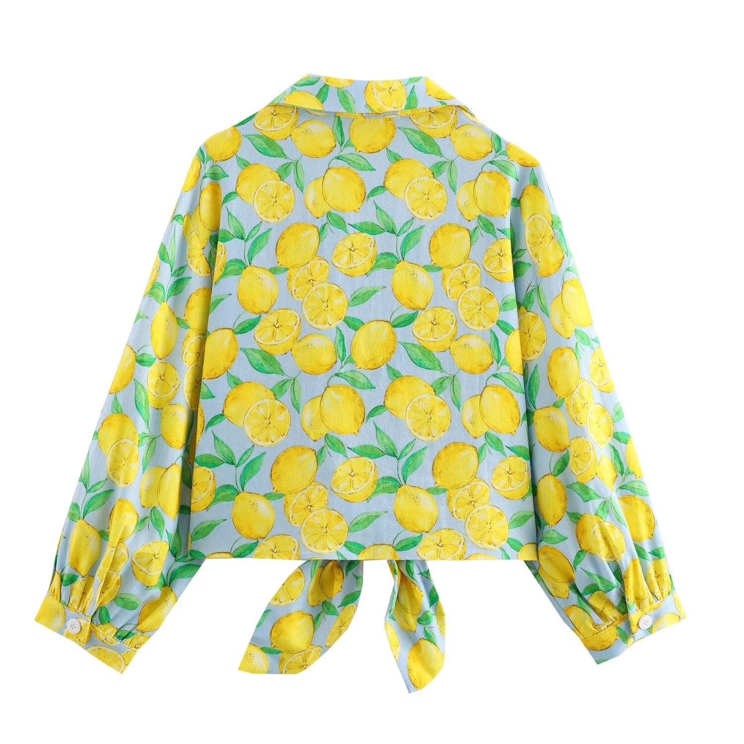 Zitronenprint Hemd & Shorts Set