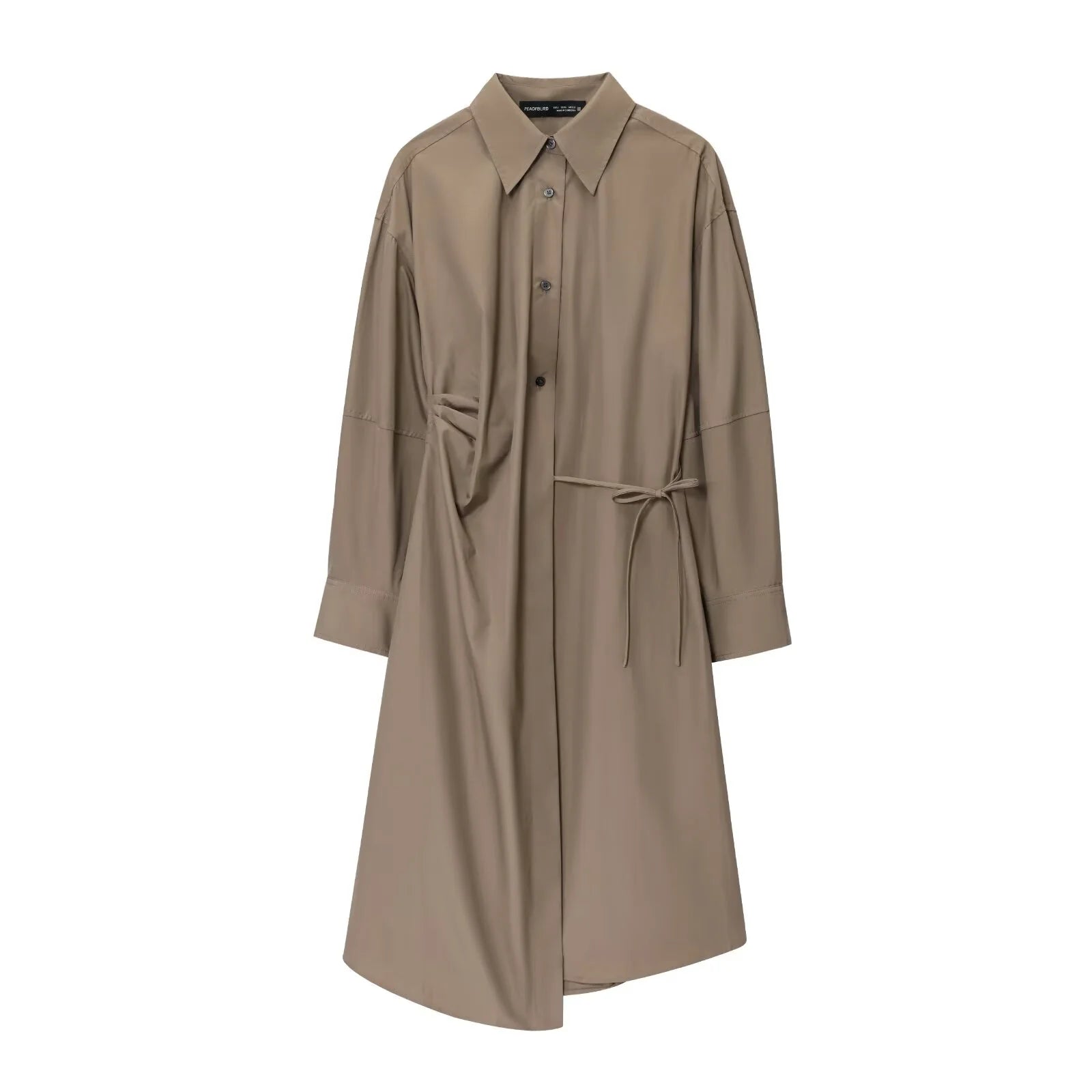Khaki Flow Shirt Dress