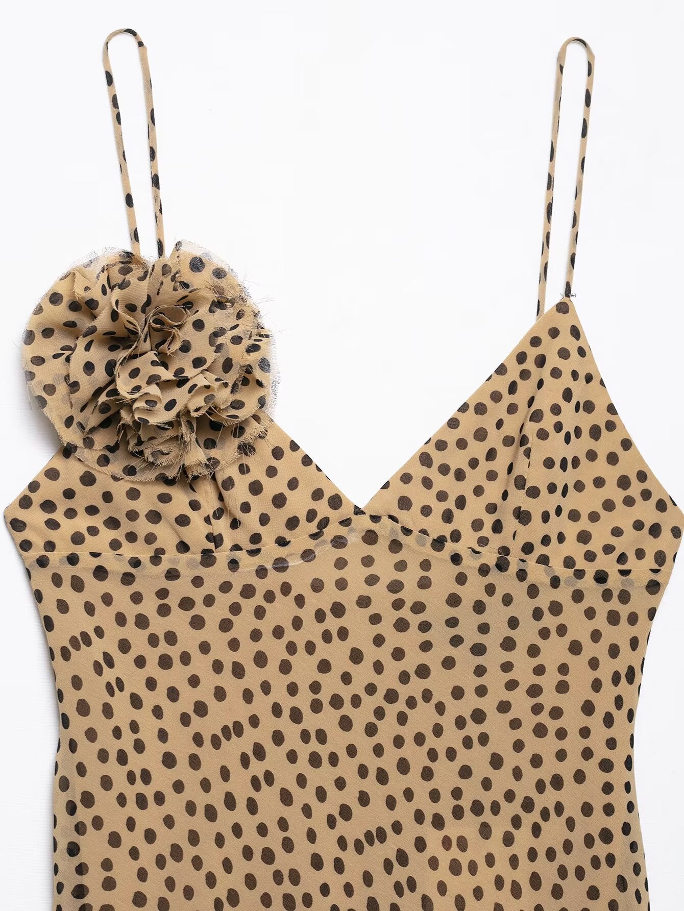 Maxi-Slipdress mit Blumen-Detail